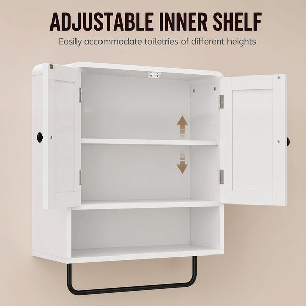 2-door bathroom wall cabinet, white