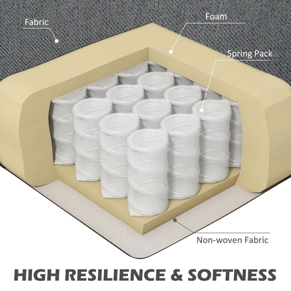 Modern L-shaped sectional sofa with removable chaise, cushions and wooden legs, dark gray