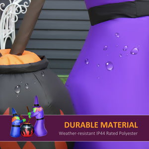 Inflatable Halloween two old witches and magic potions decoration with LED
