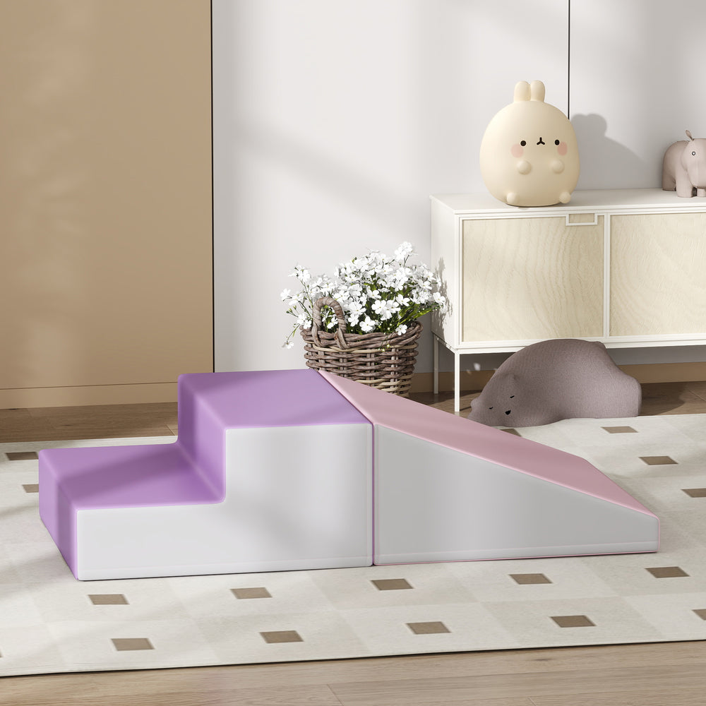 2-Piece Soft Play Set for Climbing and Crawling, Purple