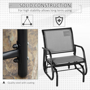 Rocking chair with seat and backrest in breathable mesh fabric, grey