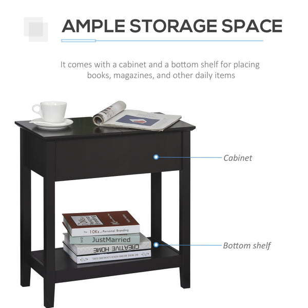 Side table with folding top, dark coffee