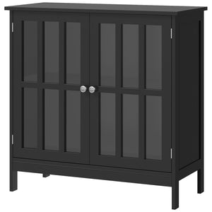 2-Door Kitchen Buffet, Modern Storage Cabinet, Black