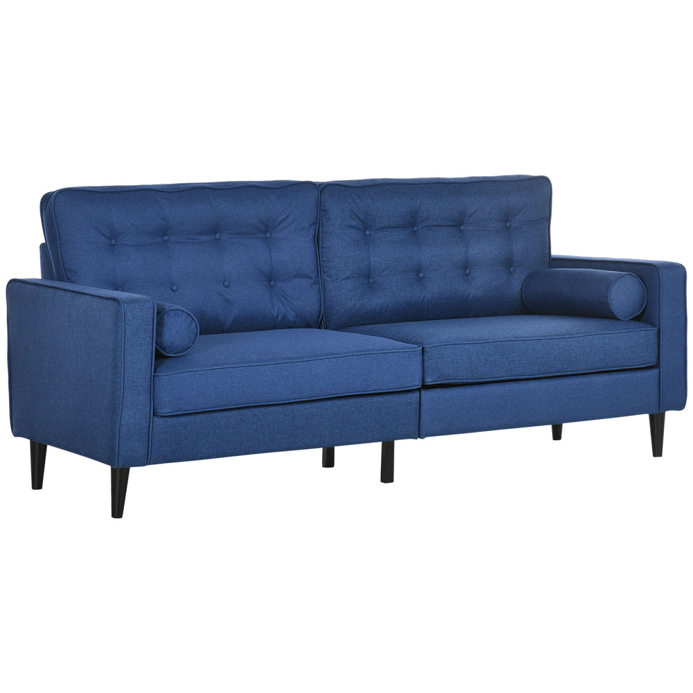 Mid-Century Sofa with Tufted Back Cushion, Dark Blue