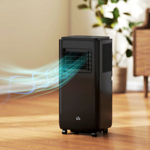 10,000 BTU Mobile Air Conditioner 440 Sq. Ft., Dehumidifier Fan Auto Sleep with 24H Timer On/Off, Window Kit, Black