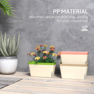 Set of 3 self-watering flower pots