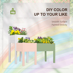 Raised planter with legs and non-woven lining