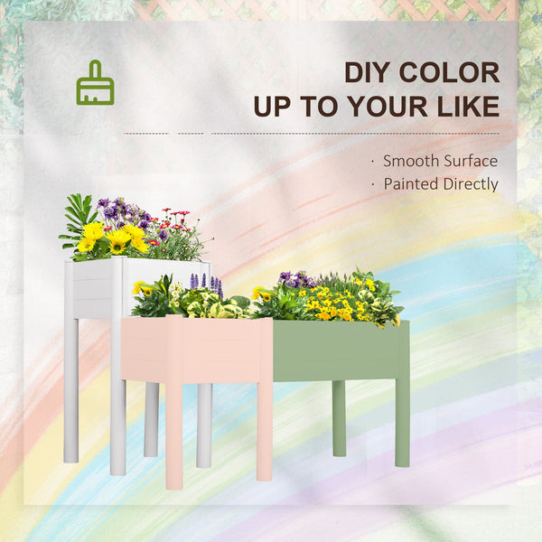 Raised planter with legs and non-woven lining