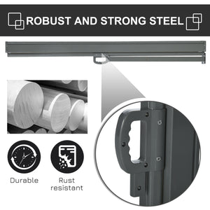 Retractable side awning, UV and wind resistant, black