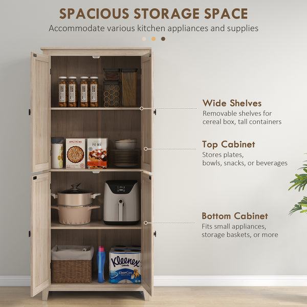 Storage unit with doors and shelves, beige