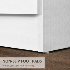 Modern bedside table with 3 drawers, white