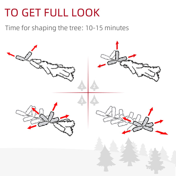 5ft Slim White Artificial Christmas Tree with Automatic Opener