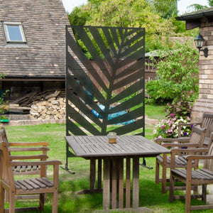 Outdoor metal screen with bracket and expansion screws, banana leaf pattern