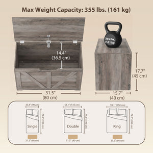 100 L storage bench with locking lid, grey