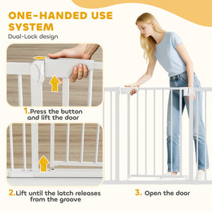 Self-closing safety gate, white