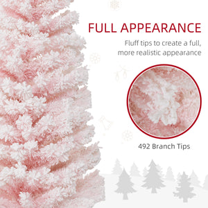 6ft Pink Frosted Pencil Christmas Tree