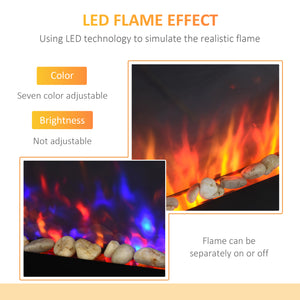 91 cm 750/1500 W wall-mounted electric fireplace, black 