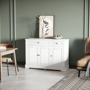 Modern buffet with 2 drawers and adjustable shelves, ideal for the dining room, white.