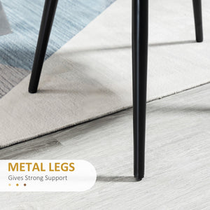 Set of 4 modern dining chairs with velvet upholstery, black