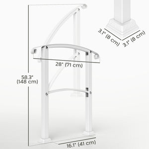 Exterior stair railings, white