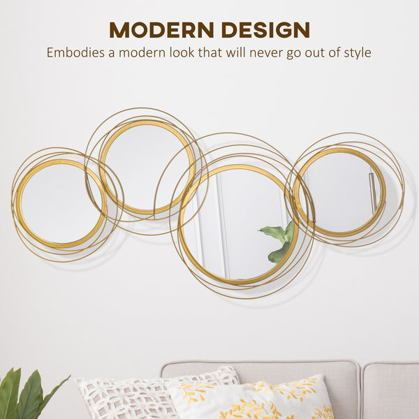 Wall decor, round mirror with frame