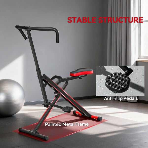 Foldable squat machine for full-body workout with adjustable seat