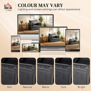 Faux leather accent chair with wide seat, spring cushion, rubberwood legs, 2 pillows, black