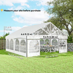20' x 20' Heavy Duty Party Tent with Removable Window Sidewalls and Carry Bags