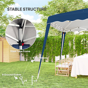 8 x 8 Folding Awning with Carry Bag, Blue