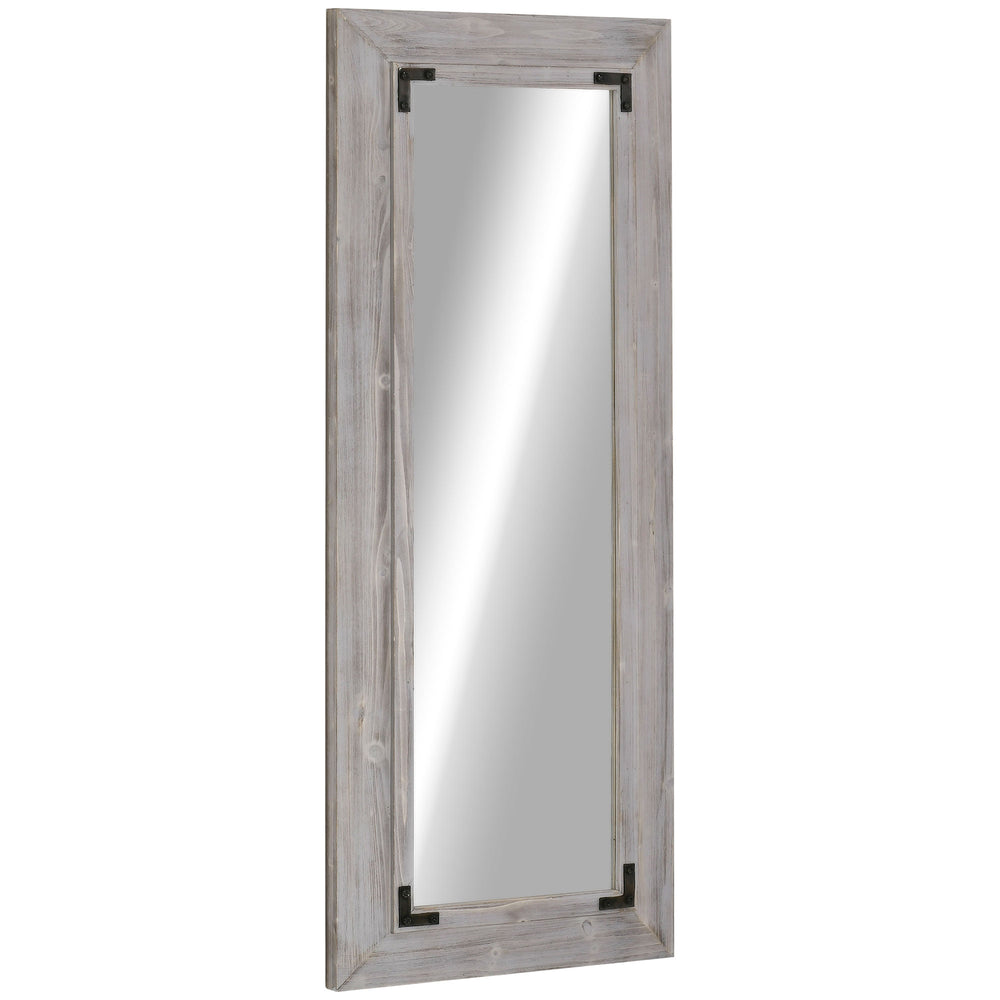 Full length mirror, wall mount and tilted floor mirror, gray