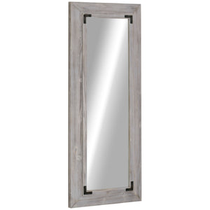 Full length mirror, wall mount and tilted floor mirror, gray