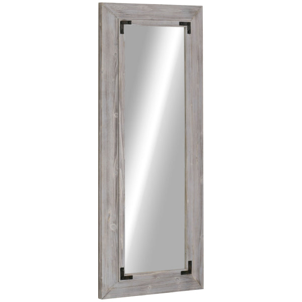 Full length mirror, wall mount and tilted floor mirror, gray