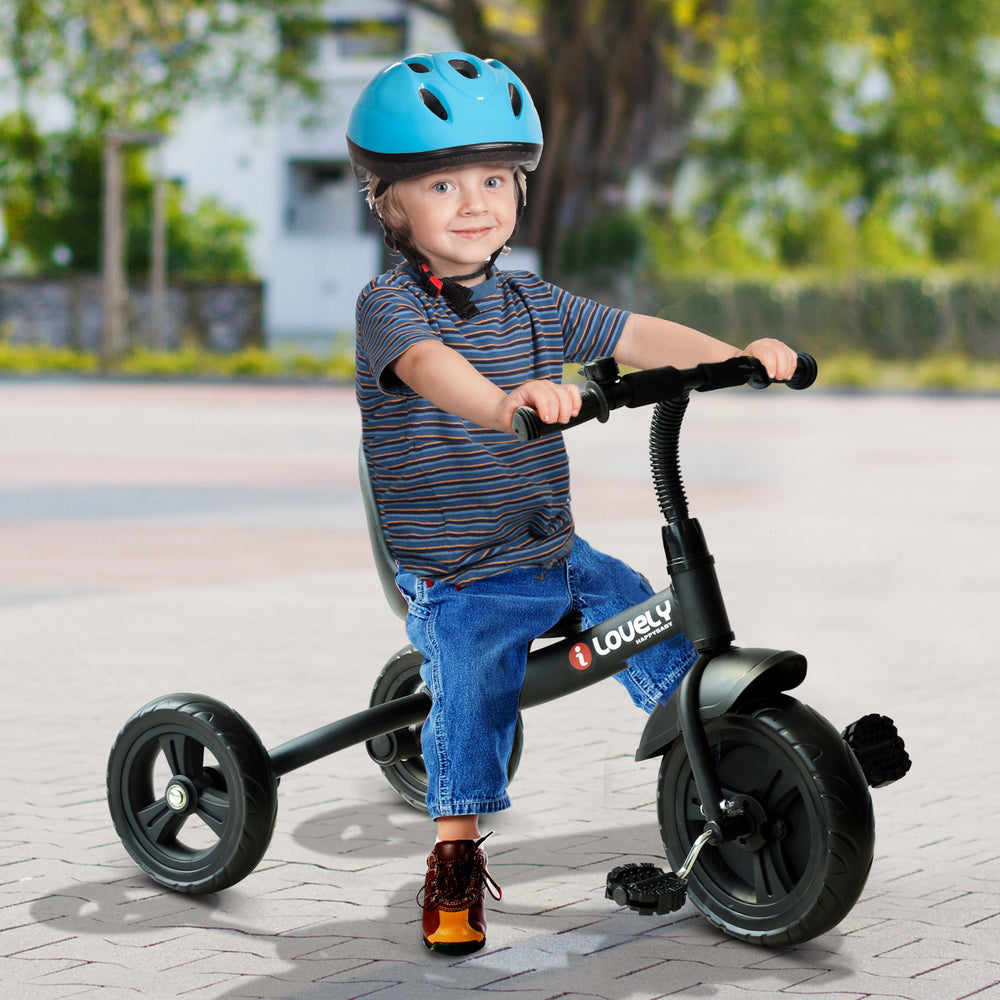 Tricycle for children 18 months and older, indoor and outdoor, Black