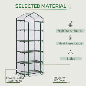 5-tier mini greenhouse with fixing clips