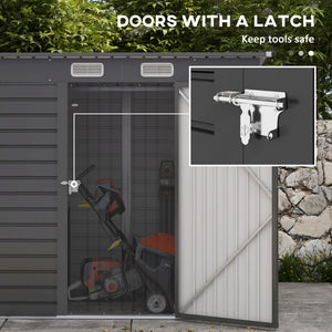 Galvanized garden shed, grey