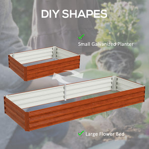 Galvanized raised planter, brown