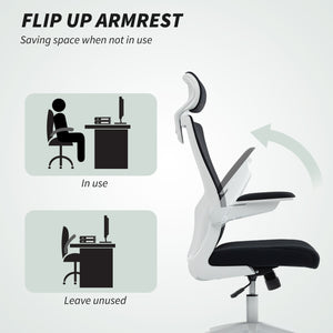 Ergonomic office chair with lumbar support and headrest, black