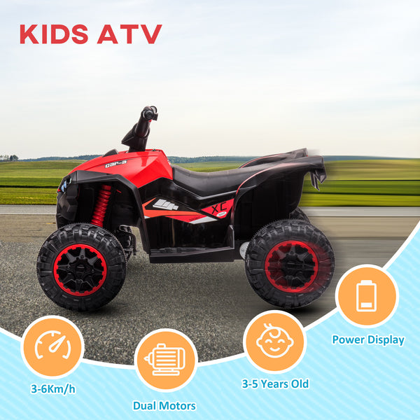 12V quad with music, headlights, red