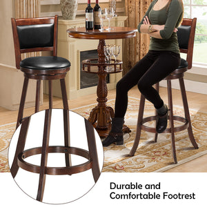Set of 2 29-inch Swivel Bar Stools, Dining Chair Height, Wooden Bar Stool