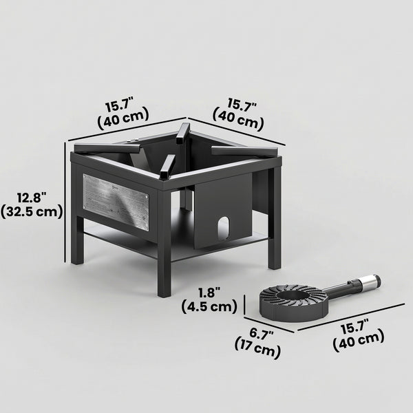 65,000 BTU High-Pressure Propane Burner with Detachable Legs, Black