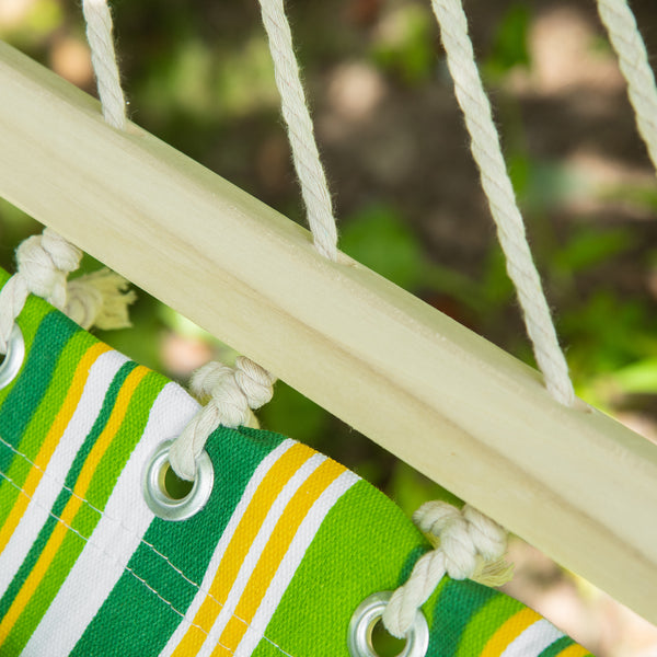 Double Cotton Hammock - Indoor &amp; Outdoor with Pillow, Green