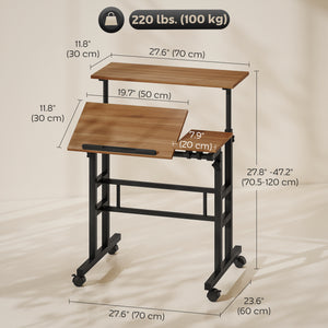 Height and tilt adjustable mobile desk
