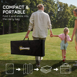 Reversible outdoor mat with carrying bag