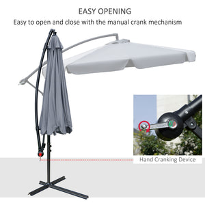 9-foot cantilever parasol with easy tilt adjustment, dark grey