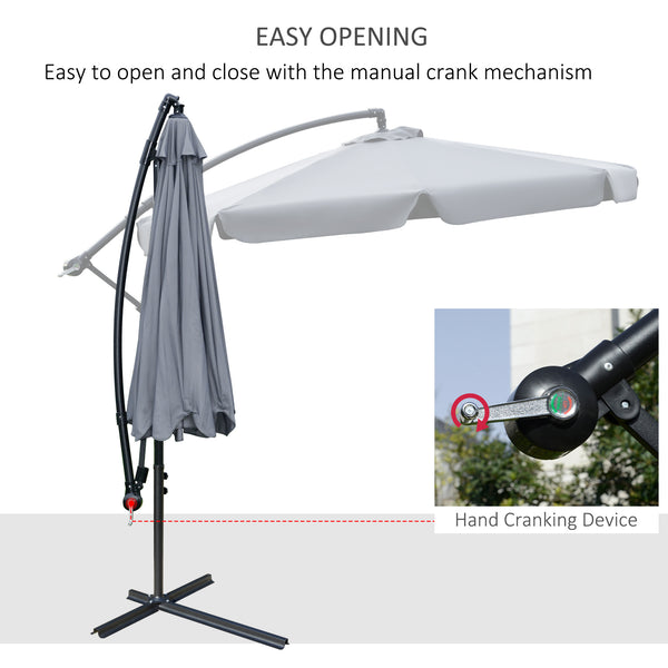 9-foot cantilever parasol with easy tilt adjustment, dark grey