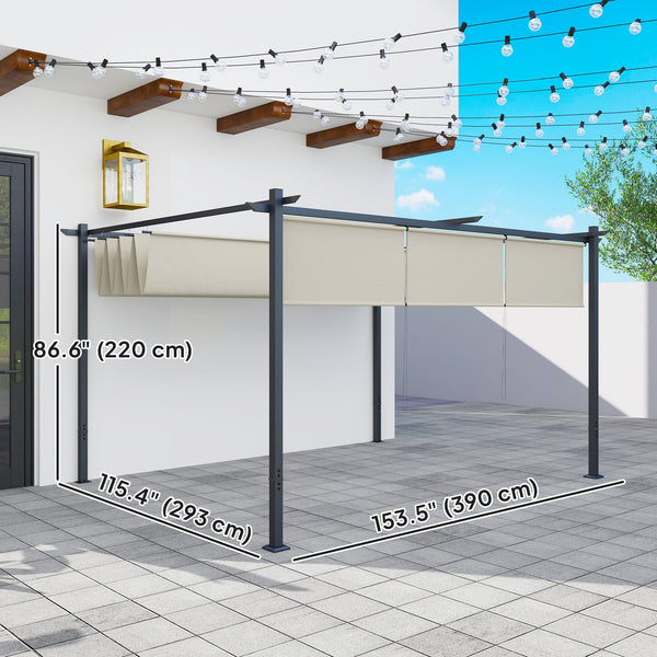 Retractable pergola 10 x 12 with roller blind