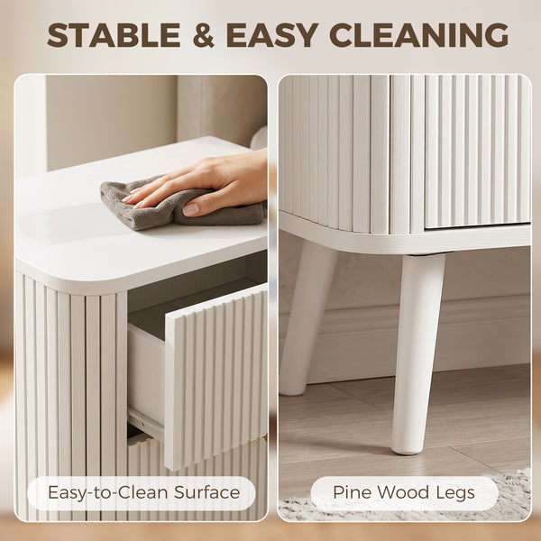 White 2-drawer nightstands, set of 2