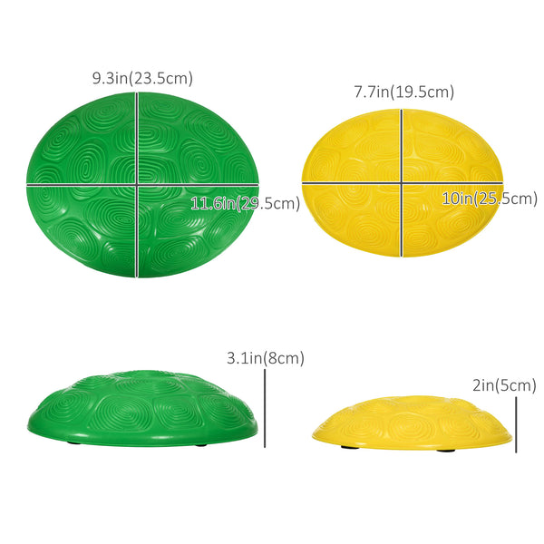 Set of 12 children's balancing stones with non-slip mat, turtle shell design