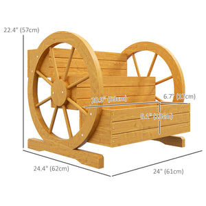 Three-tier wooden planter in the shape of a cart