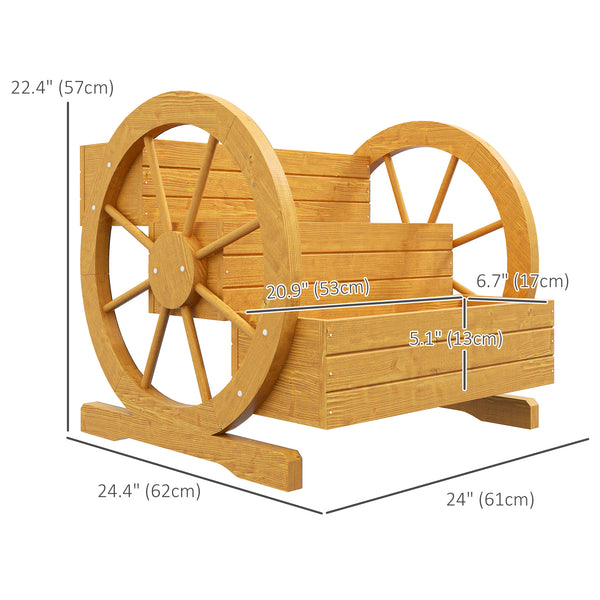 Three-tier wooden planter in the shape of a cart